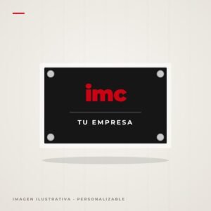 Imagen ilustrativa de placa identificativa personalizable con el logotipo de tu marca