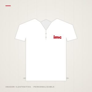 Imagen ilustrativa de polo corporativo personalizable con el logotipo de tu marca