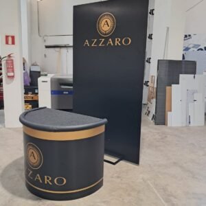 Mostrador y tótem promocional Azzaro, trabajo de IMC